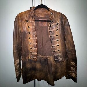 ALLSAINTS Spitalfields Vintage Leather Military Jacket